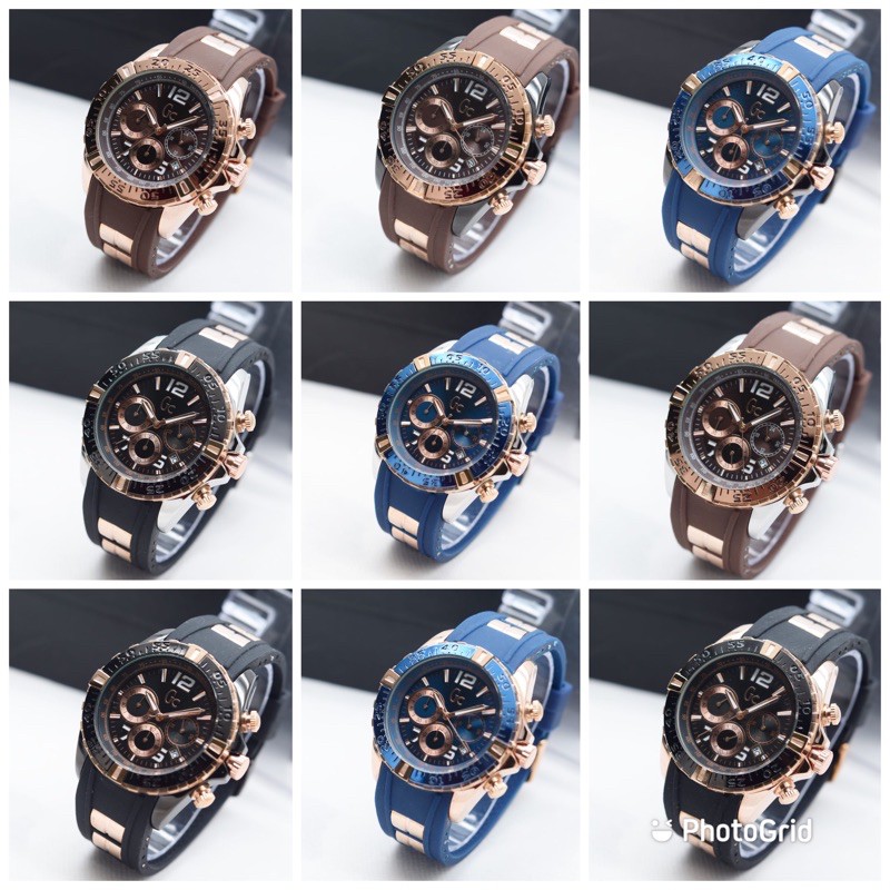 jam tangan Gc rubber mesin chrono aktf