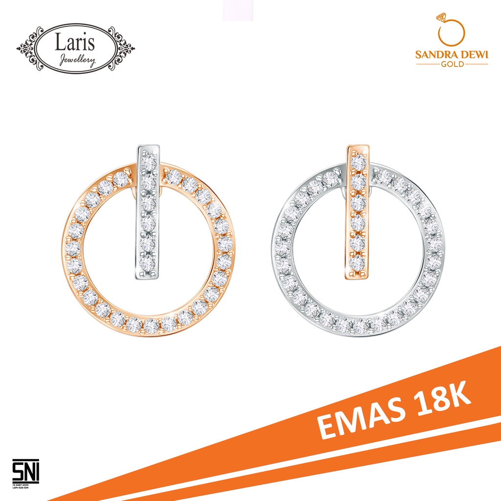 Giwang Criss Cross Collection Sandra Dewi Gold -  Giwang 2 Warna 18K