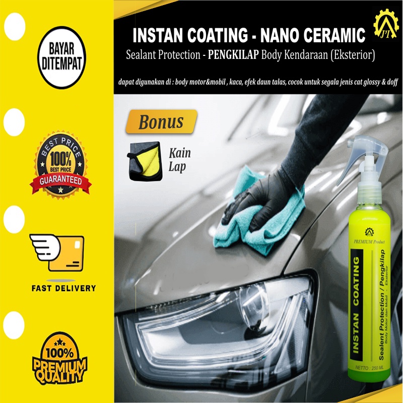 (FREE KAIN LAP) Instan Coating Pembersih dan Pengkilap Eksterior Mobil Motor Body Kendaraan Motor Efek Daun Talas Sealant Protection Pengkilap Helm Menghilangkan Jamur Cairan Perawatan Eksterior Kendaraan