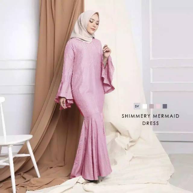 Mermaid Dress Embos / Gamis Mermaid Embos Murah / Gamis Duyung Embos