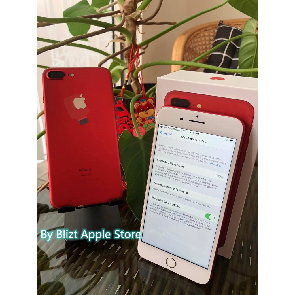 iPhone 7Plus 128GB All Sim Silent Fullset Original Second Mulus100% Like New 3utools All Green  (Garansi 1 Tahun)