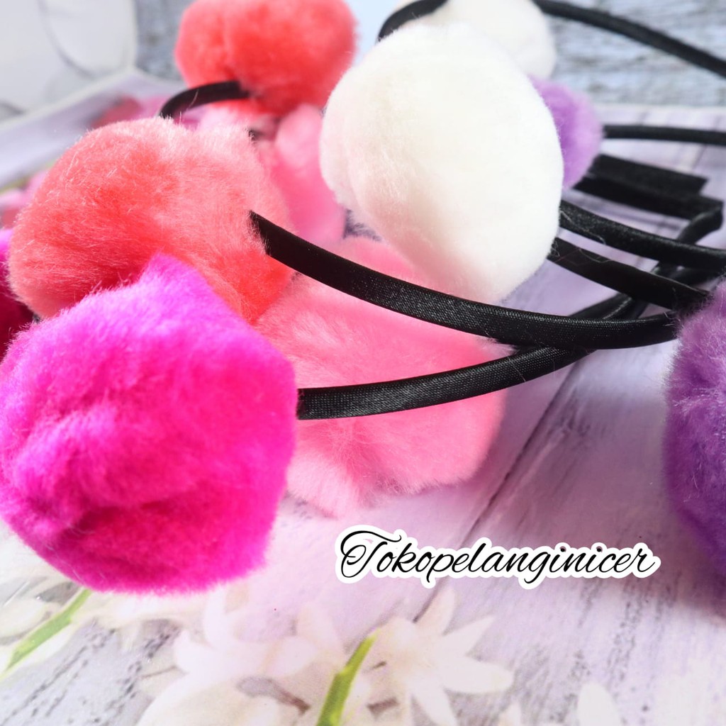 Bando Harajuku Pompom Bandana hiasan Rambut  Murah Tokopelanginicer