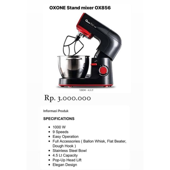 OXONE stand mixer OX856