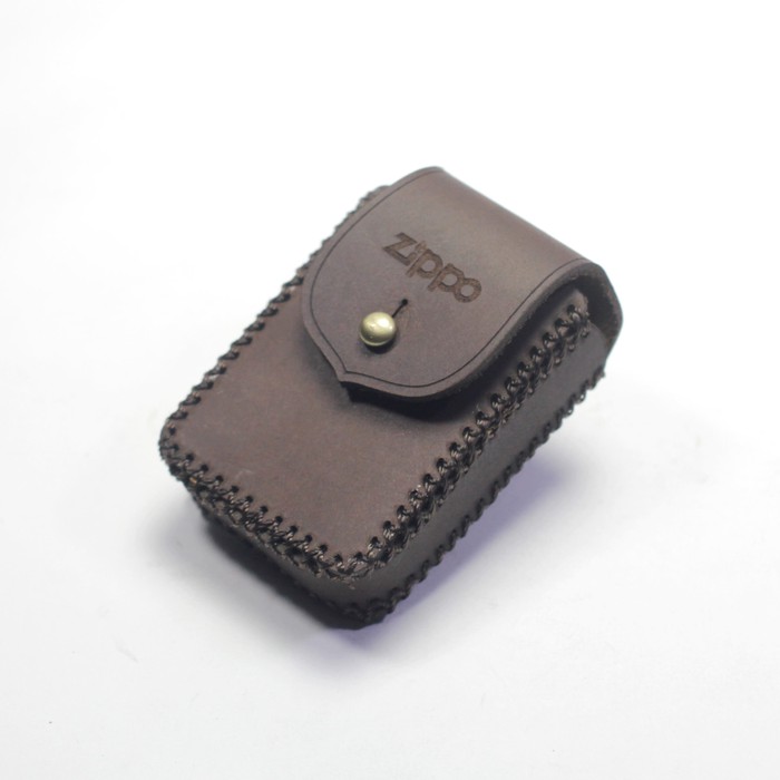 sarung zippo kulit asli anyam - zippo lighter case