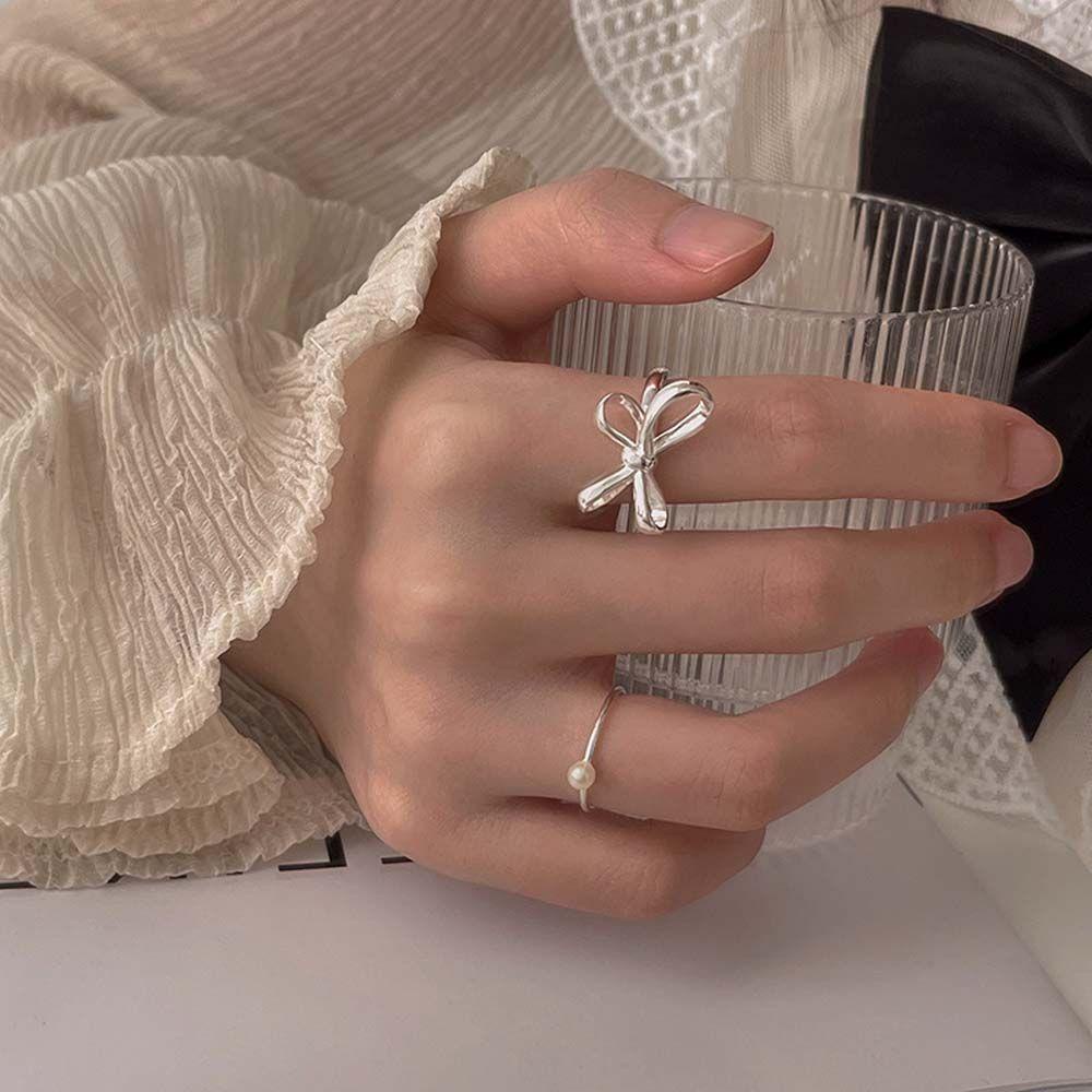 Mxbeauty Cincin Terbuka Punk Retro Minimalis Tembaga Vintage Untuk Wanita Knuckle Ring