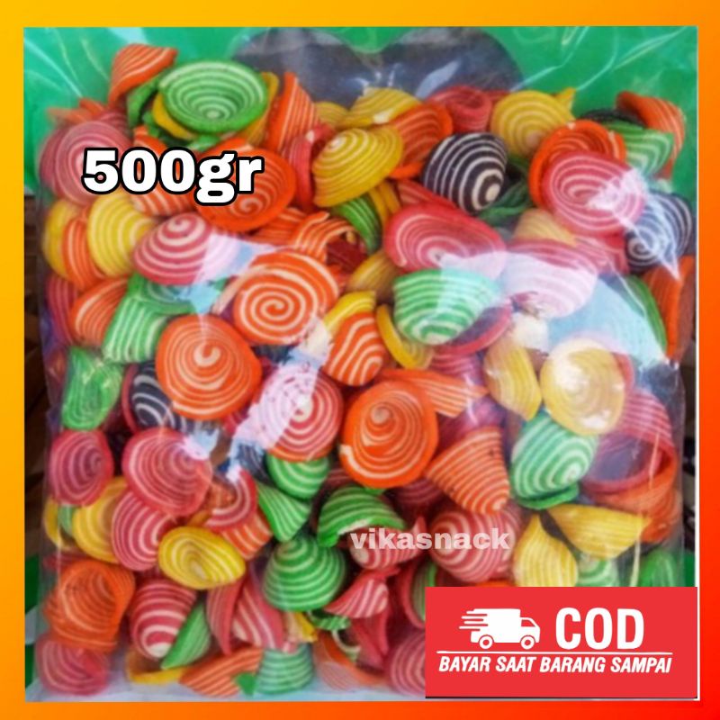 

500gr Kuping Gajah Mini Contong Warna warni