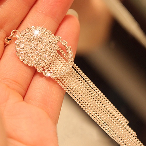 Hu Hu Hu Hu Hu Alat Bantu Pasang Kacamata♡ Anting Gantung Panjang Kait Aksen Berlian Imitasirumbai Untuk Wanitapesta Cocktail