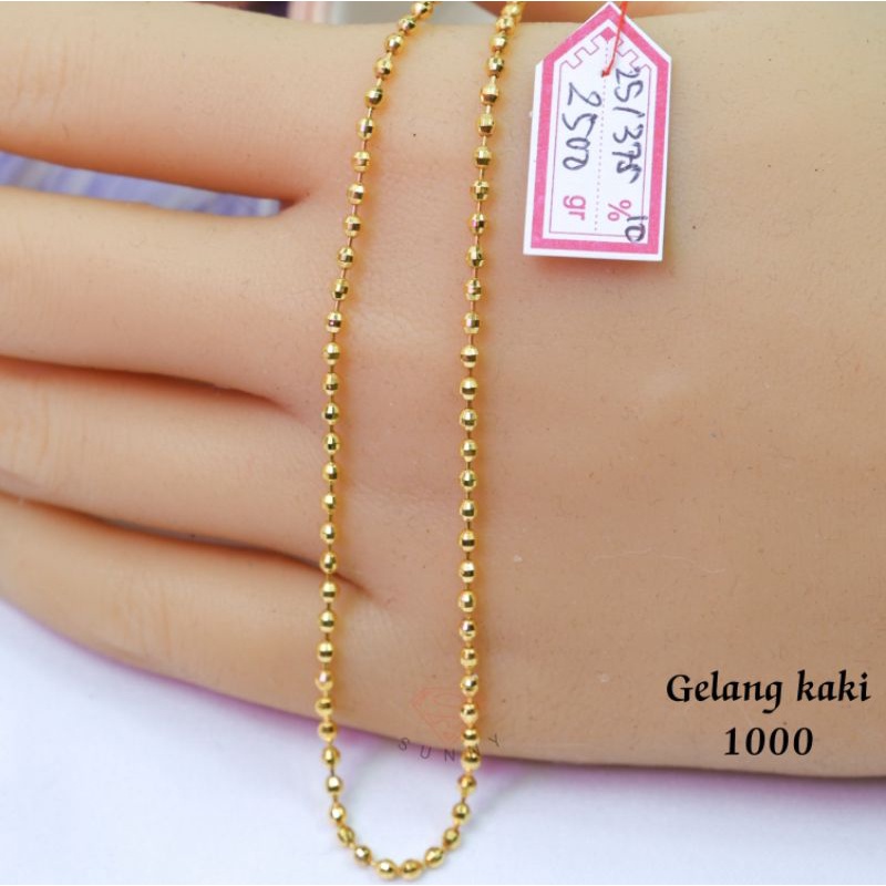 Gelang kaki 300% emas asli