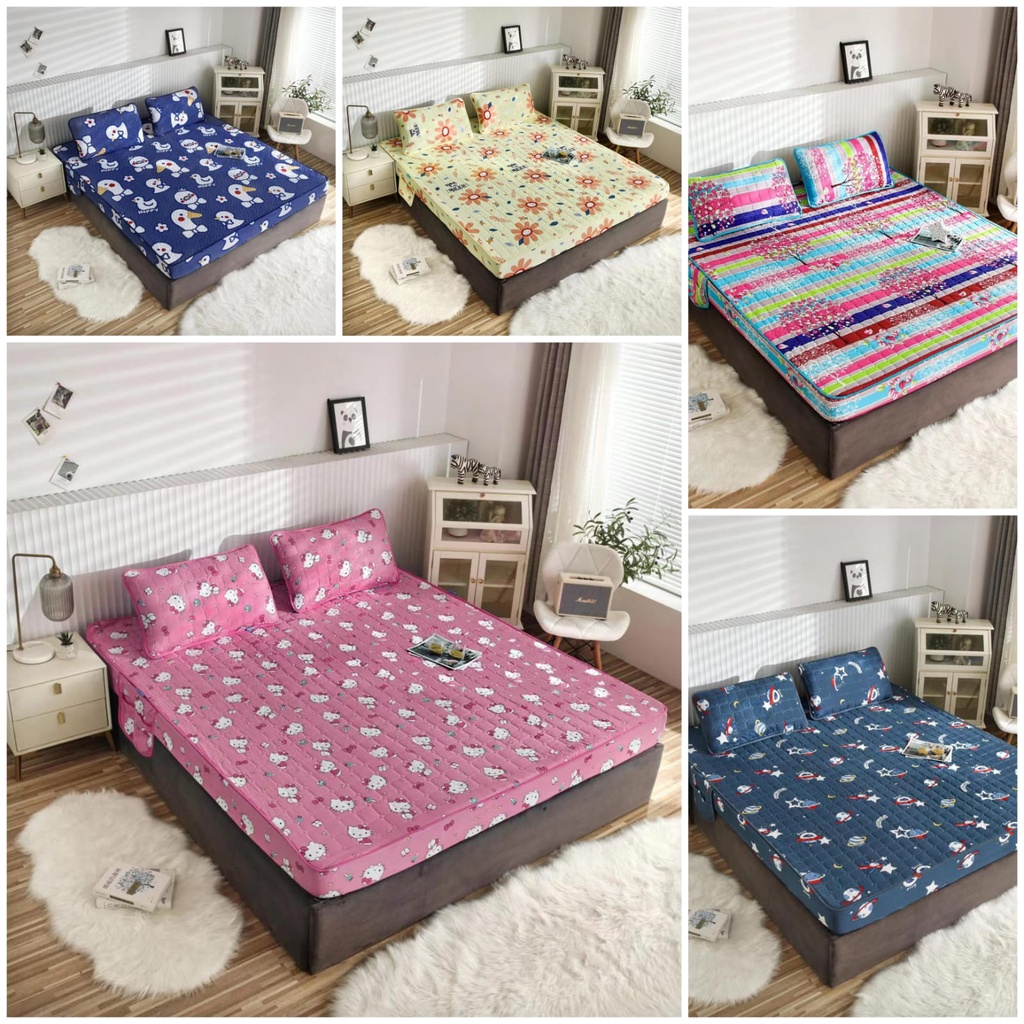 Sprei Waterproof / Sprei Protector Anti Air Varian Motif uk 180x200x30cm