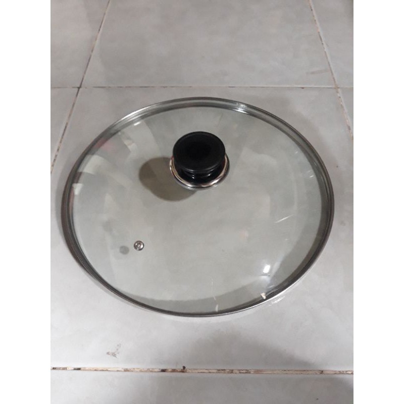 tutup panci kaca 32cm tutup teflon 32cm