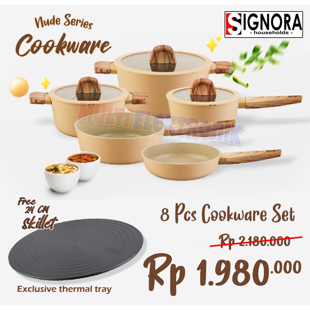 Signora Nude Series Cookware Free Skillet 24cm Multifunction