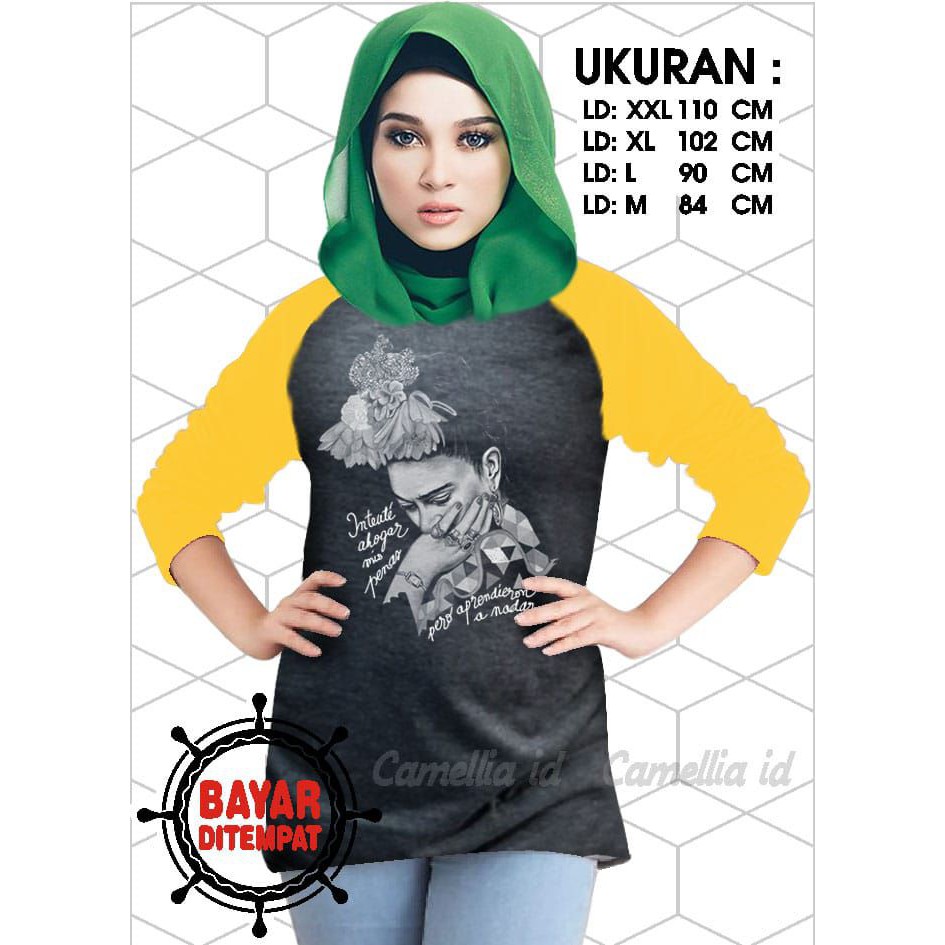 Kaos Raglan (MISS)/Kaos Wanita Lengan 3/4/ Kaos Wanita/ Kaos Cewek/ Kaos Oblong/Misty