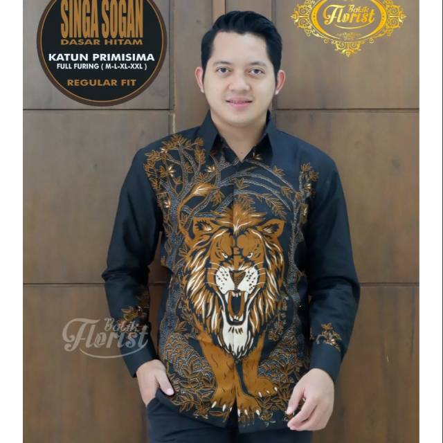 Kemeja Batik Lengan Panjang / Batik Pria Motif Terbaru SINGA SOGAN Batik Berfuring