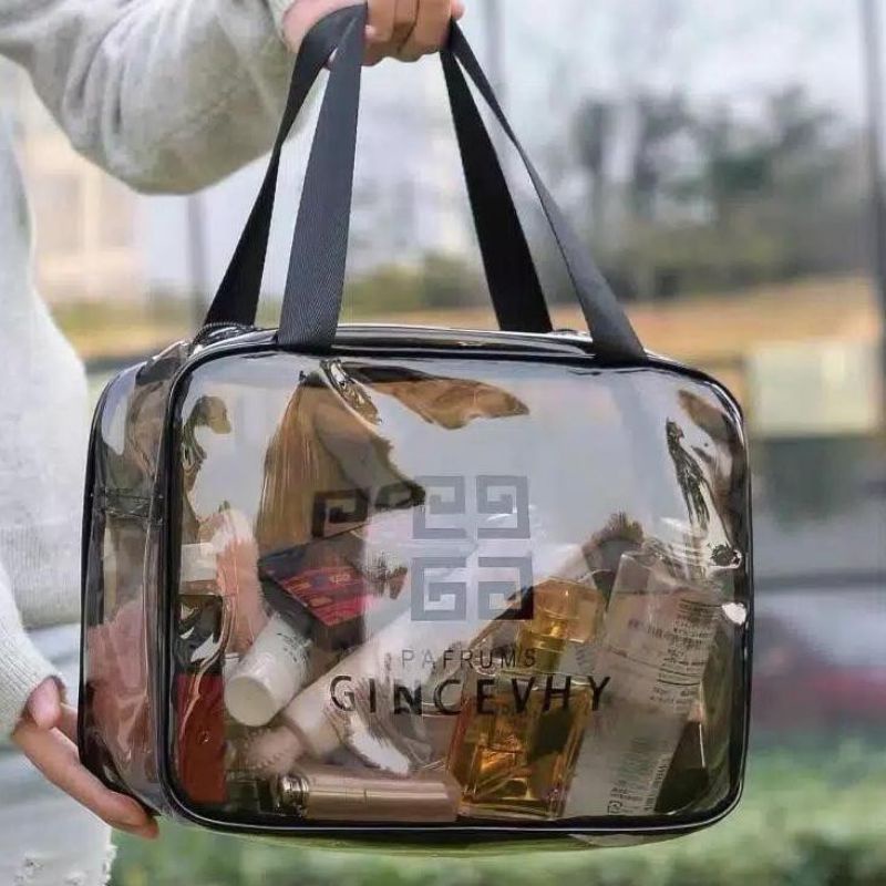Tas kosmetik travel transparan/Pouch kosmetik