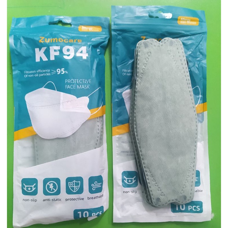 KF 94 WARNA SOFT HIJAU MINT 4PLY TERBARU MASKER KF 94 (ISI 10PCS) KF94 TEBAL