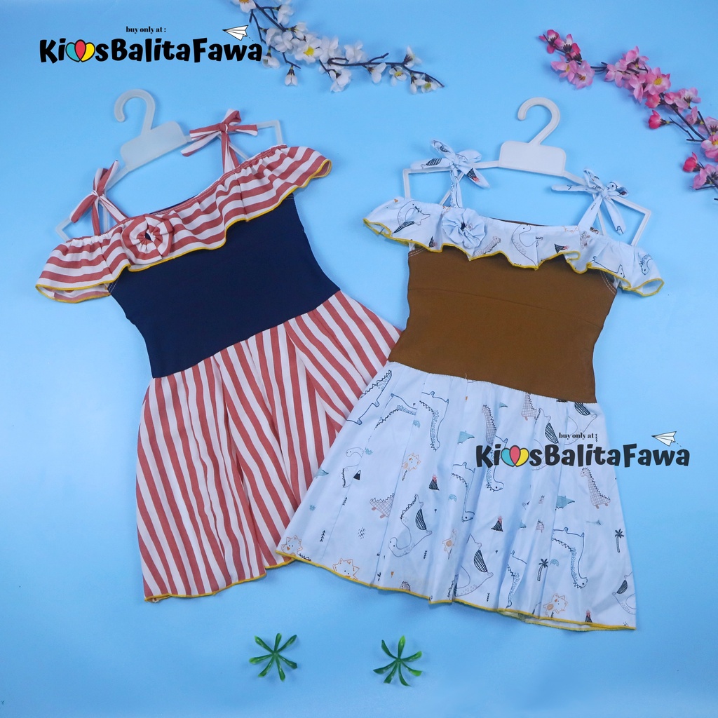 Dress Moza uk 1-2 Tahun / Gaun Import Kensi Tanktop Cewek Adem Murah Baju Dres Anak Perempuan