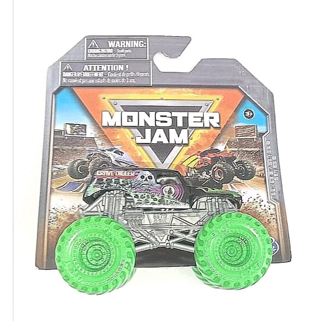 Monster Jam Grave Digger GD Hitam Ban Hijau Skala 70 Mix 6 2022