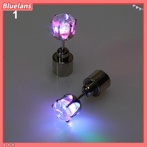 Anting Stud Hias Berlian Imitasi Dengan Lampu LED Untuk Pesta Natal