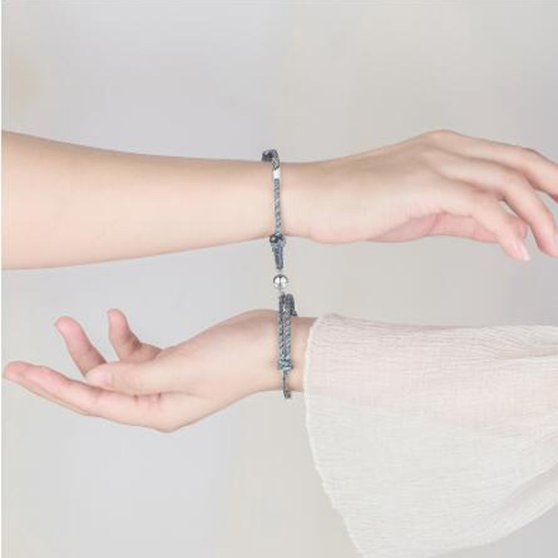 2 Pcs Gelang Magnet Couple Gelang Tali Attract