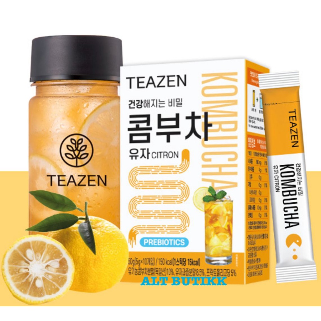 

TEAZEN KOMBUCHA CITRON | HEALTHY PREBIOTIC TEA 50 GRAM ISI 10 STICKS | TEH DETOX | PRODUCT OF KOREA