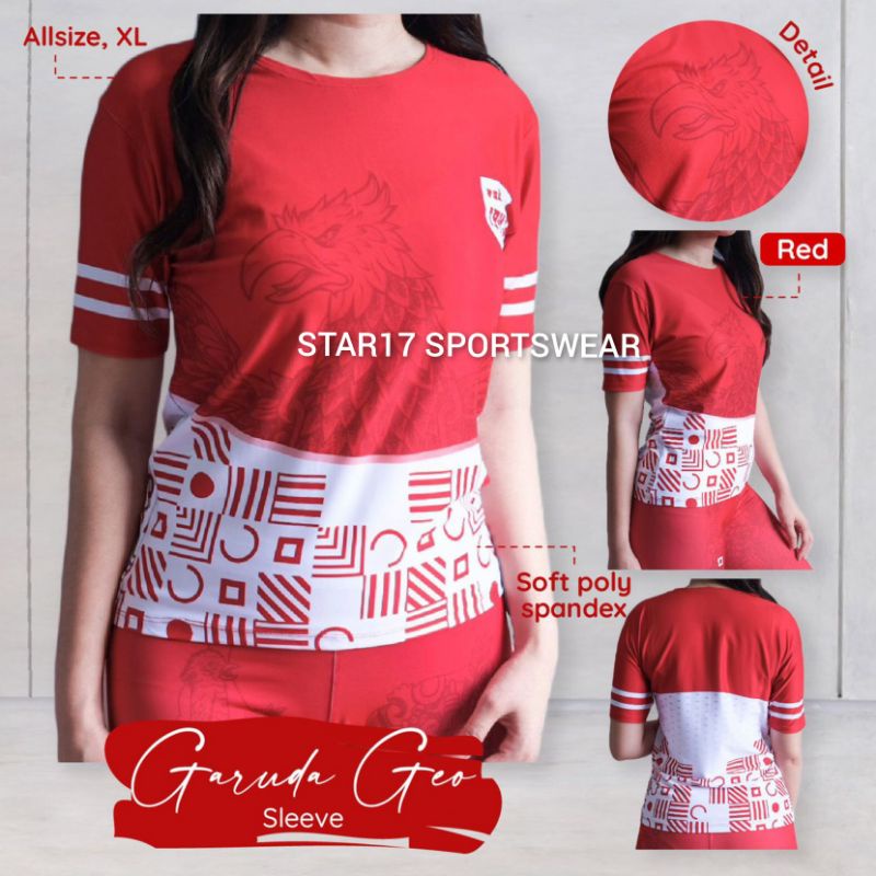 GARUDA GEO T-SHIRT - BAJU SENAM MERAH PUTIH - BAJU ZUMBA