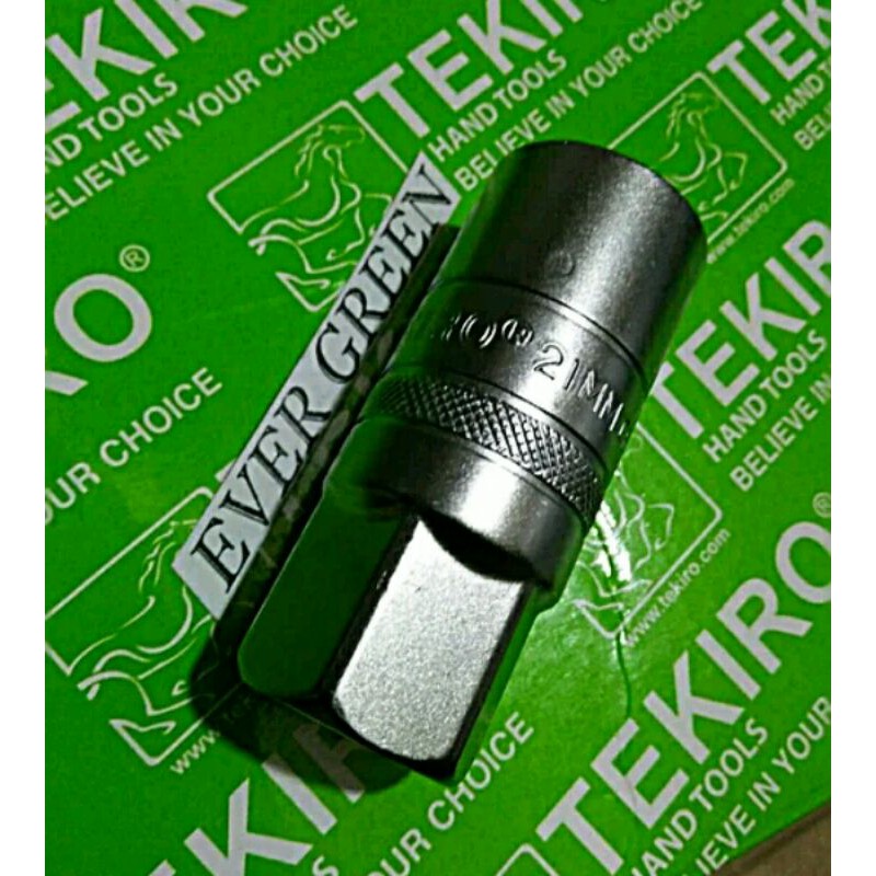TEKIRO KUNCI BUSI Sok 21 mm x 3/8" PANJANG Shock 21 mm  Gagang Stang Mata Kunci Sok L T Ring Pas set