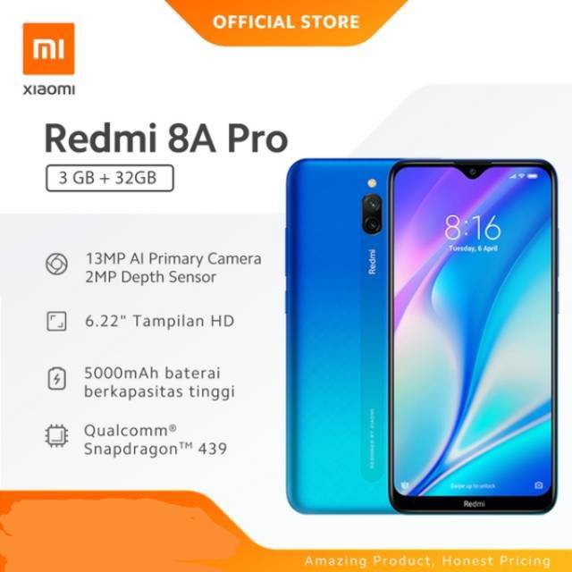PROMO Cuci Gudang HP Xiaomi Redmi 8A Pro 3/32 Garansi Resmi