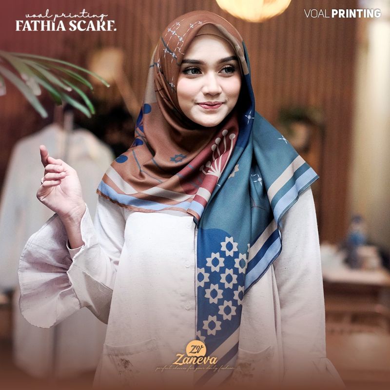 VOAL HIJAB SEGIEMPAT / NEW MOTIF PRINTED PREMIUM By ZANEVA HIJAB