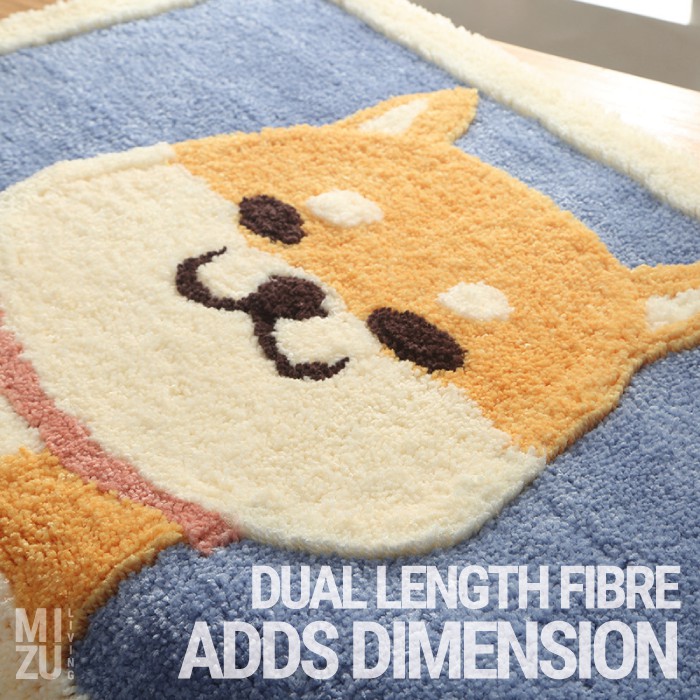 YASASHI AKITA Indoor House Mat Keset Bulu Rumah Kamar Mandi Serbaguna Cute Animals Anti-Slip 45X65cm