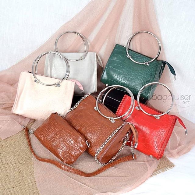 Tas Selempang Set Mini Crocodile Kulit Sintetis Wanita Import 341