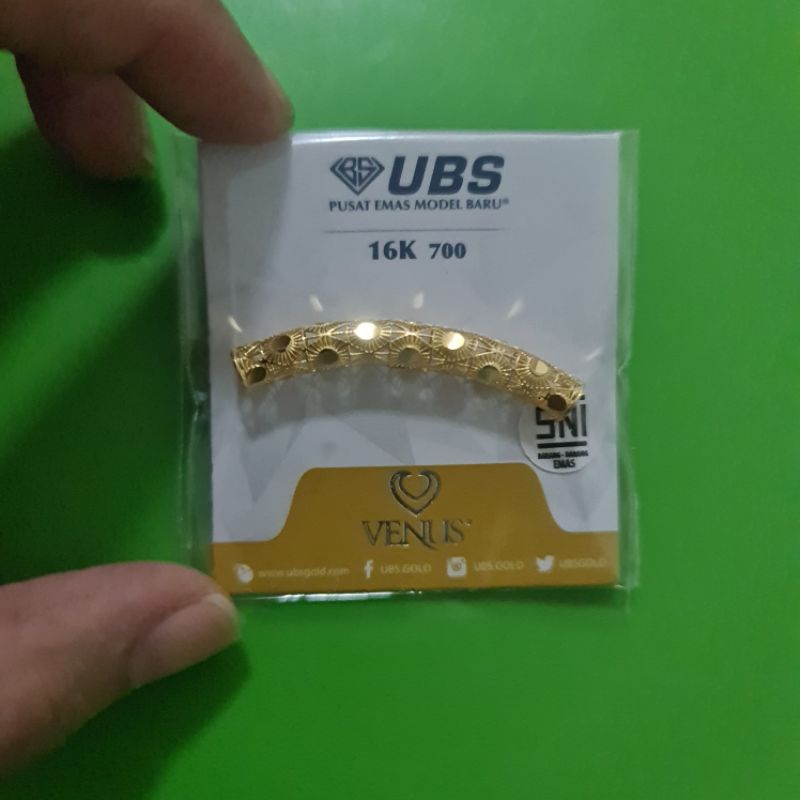 Charm mainan gelang pipa panjang polkadot UBS kadar 16K 700