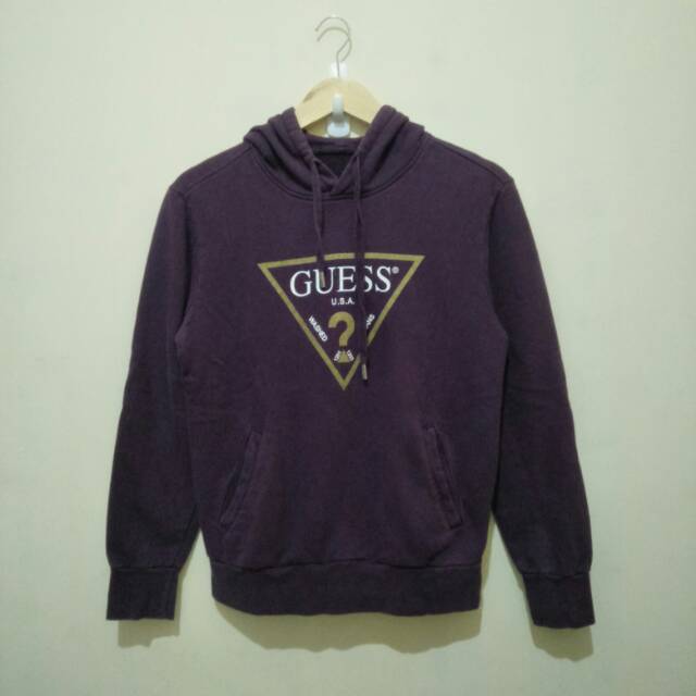 Jaket hoodie guess purple original vintage ziphoodie second