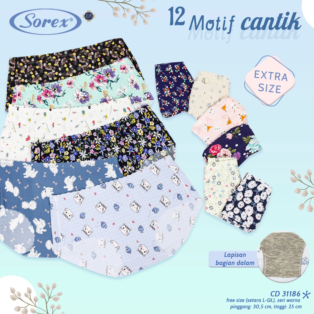 Gof SOREX CELANA DALAM WANITA SUPER SOFT MOTIF