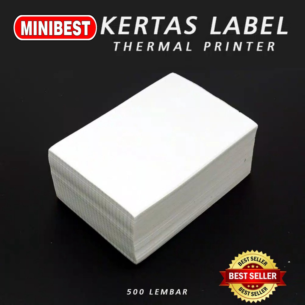 kertas label/Kertas Print RESI JOB Thermal Tempel 100x150mm dan 100x100mm isi 500 lembar label