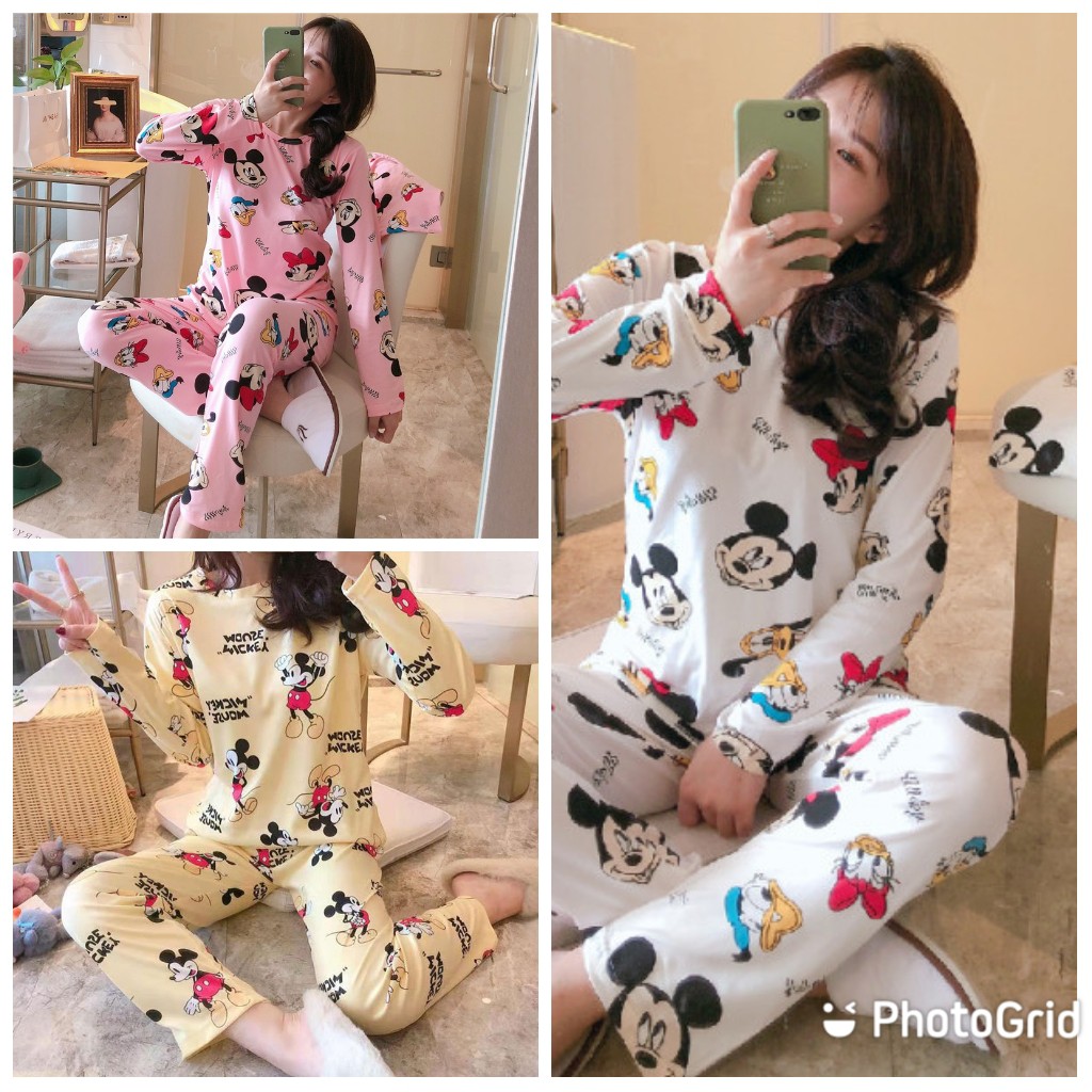 Baju Tidur Wanita Piyama Cewek Lengan Panjang Premium Import