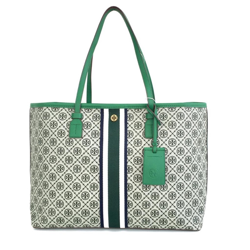 Tory Burch T Monogram Coated Canvas Tote Bag