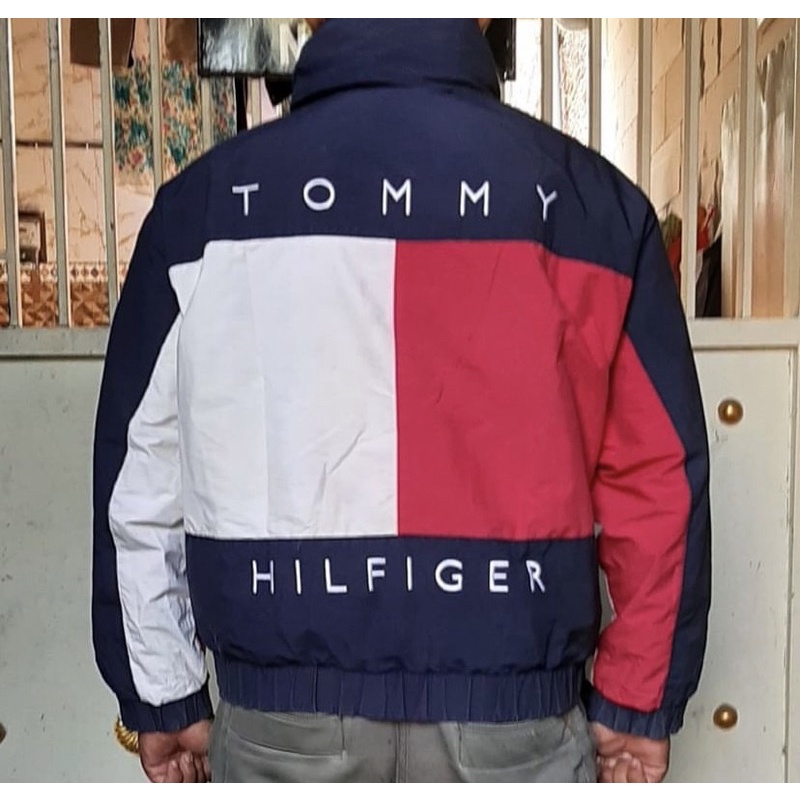 jacket jaket vintage kaos kemeja celana tommy hilfiger big flag big logo