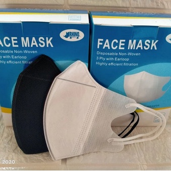 MASKER MODEL DUCKBILL WARNA HITAM DAN PUTIH SUPER LEMBUT DAN MUDAH UNTUK BERNAFAS