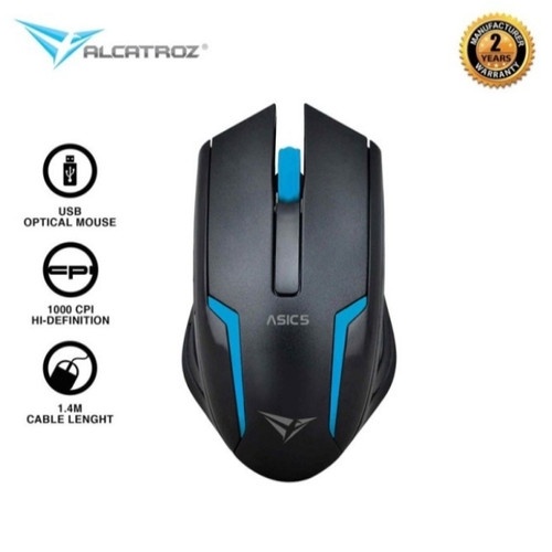 Mouse Gaming ALCATROZ Asic 5 USB - Warna Biru