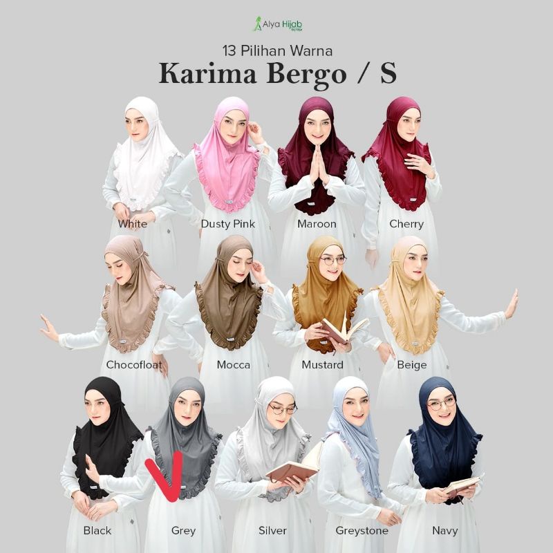 Alya hijab by naja Karima bergo instan premium kekinian terlaris-Iner 2 tone