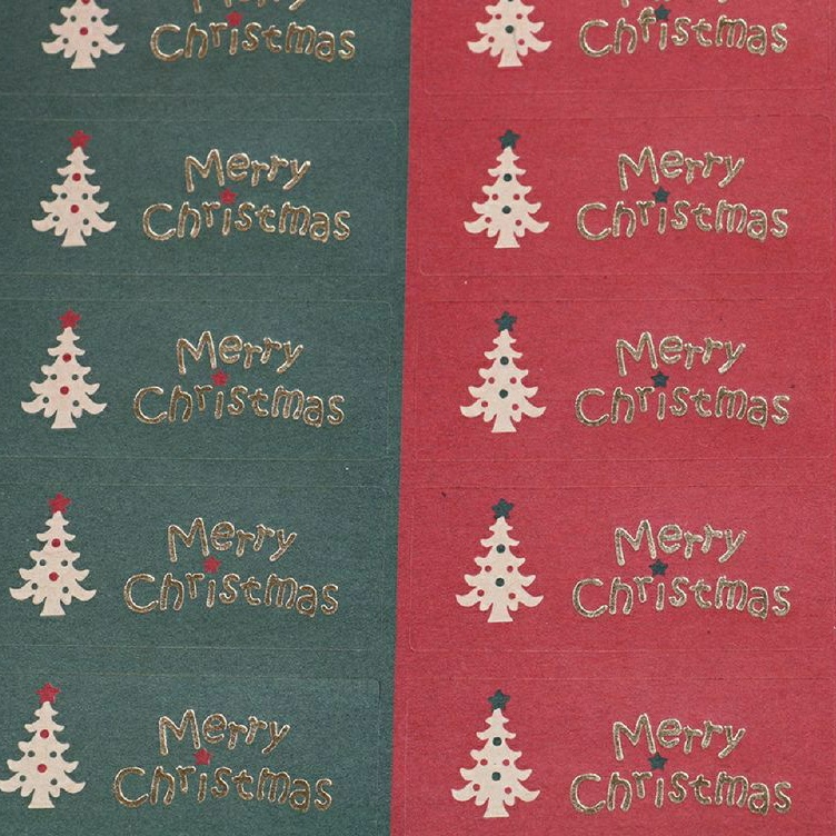 

EG.Mall 10pcs Sticker Label Natal Untuk Gift Bentuk Pohon Natal Untuk Hadiah Christmas