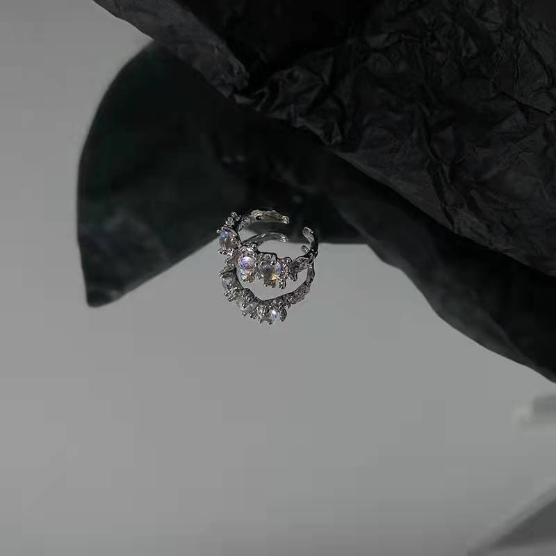 Cincin Moonstone Dapat Disesuaikan Untuk Aksesoris