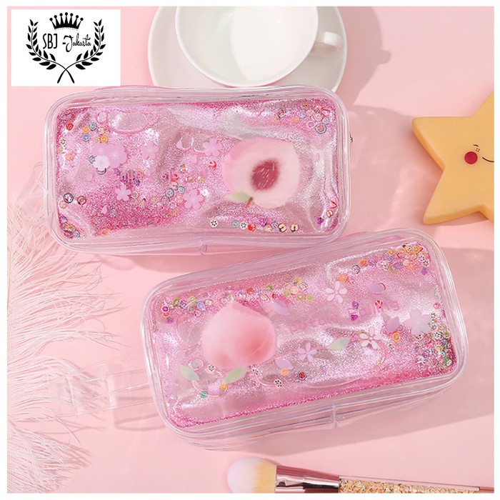 

Tempat pensil Motif avocado peach Tas kosmetik GLITTER AVOCADO PEACH - PINK PEACH