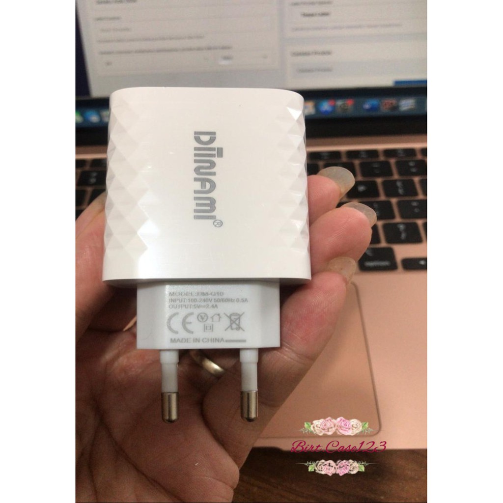 BM058 Diinami Q10 Cashan charger original 2.4Amper Samsung oppo xiaomi realme Vivo Free kabel Micro BC2628