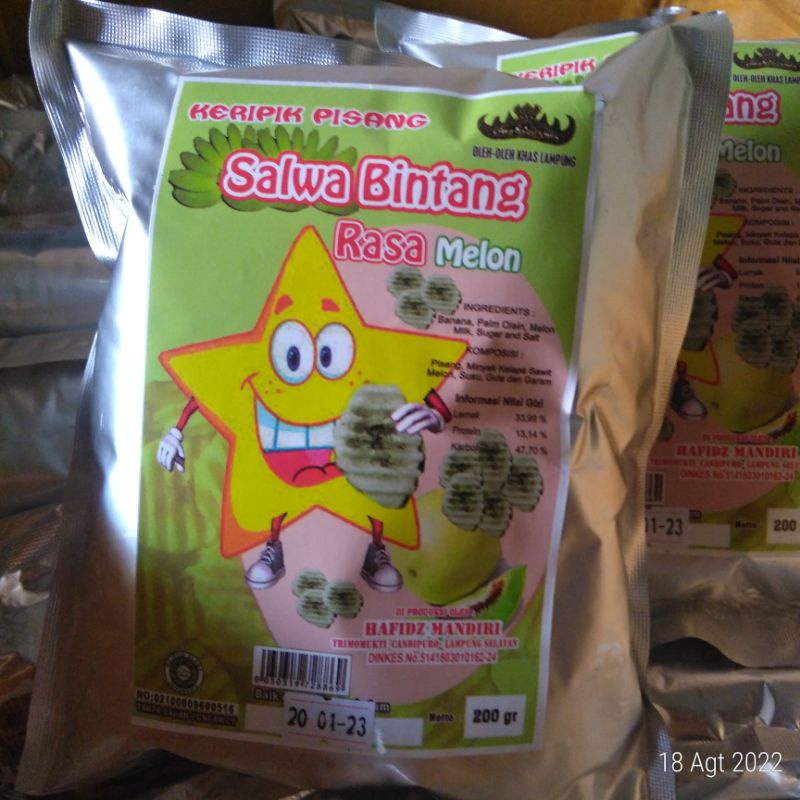 

keripik pisang varian rasa melon