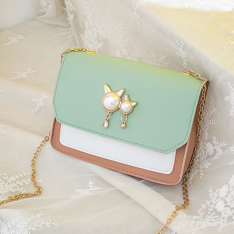 GrosirMart Tas Korea Wanita Selempang Motif Mutiara Kucing Woman Fashion Bag Pearl Cat Tas Import A4