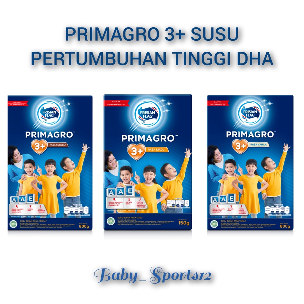 PRIMAGRO 3+, 750g SUSU PERTUMBUHAN ANAK TINGGI KALSIUM DAN DHA