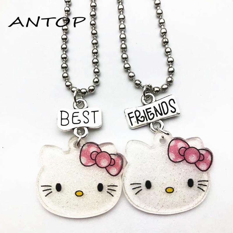 Lucu Hello Kitty Buddy Pendant Baru Gadis Hati Kalung Versi Korea Aksesoris Populer ANTOP