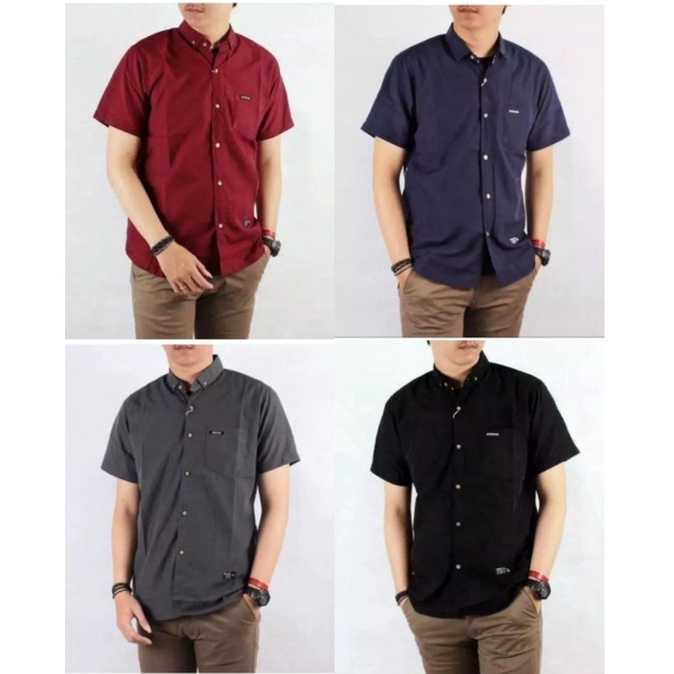 (COD) PROMO....Kemeja Pria Polos Lengan Pendek //Distro Premium Oxport,kemeja pria lengan pendek//kemeja polos pria lengan//...