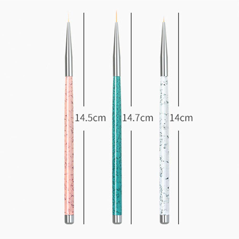 AUGUSTINA Kuas Agustina Gambar Gel Ultra-Tipis Isi 3pcs/Set Tips Lukis Liner